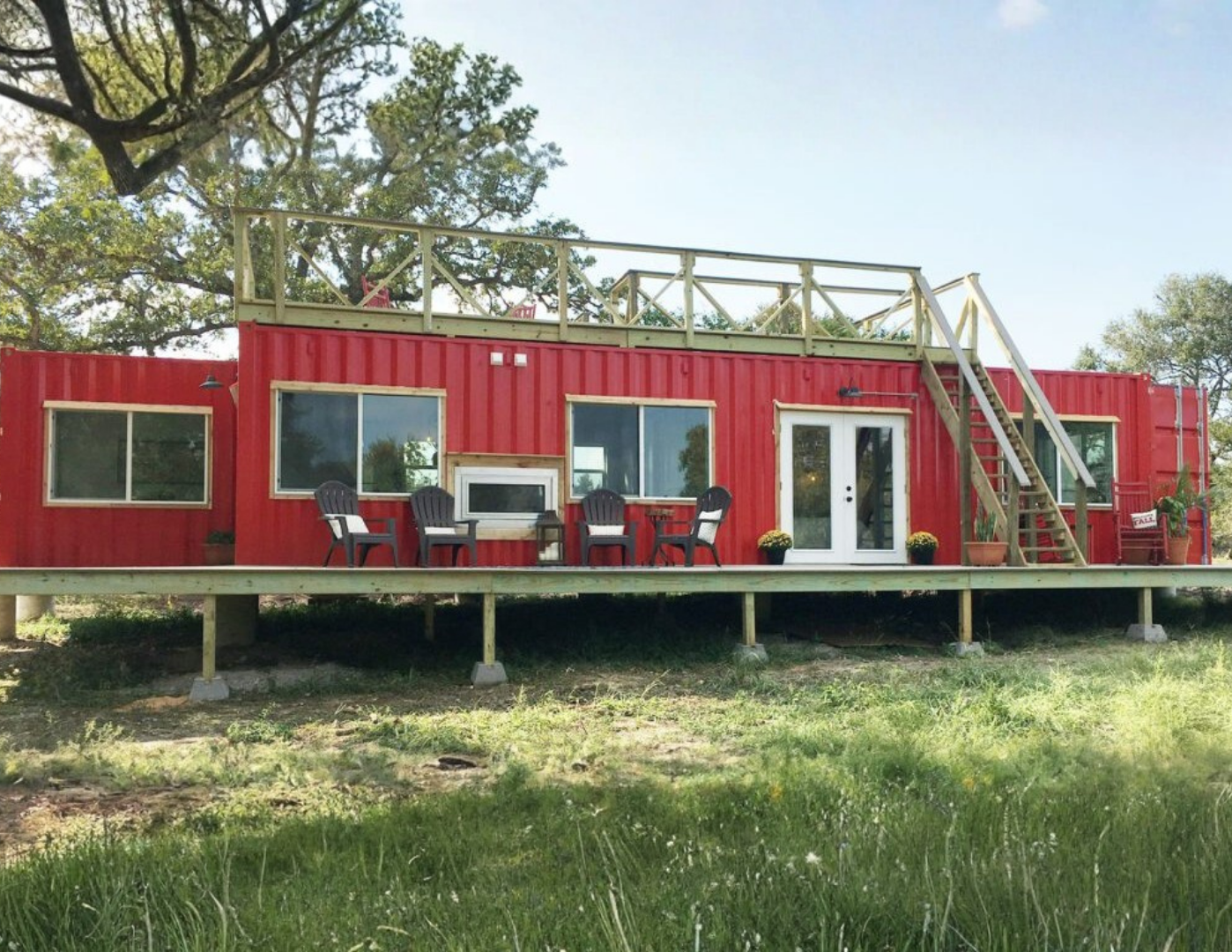 Stacked container home UK 3 containers